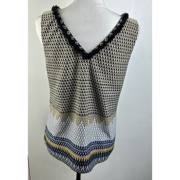 Eden Society Womens Top Geometric Print Size Small Sleeveless V Neck & Back - Picture 4 of 7